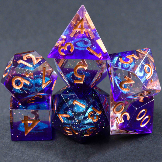 Handmade Spiral Galaxy Dice Set