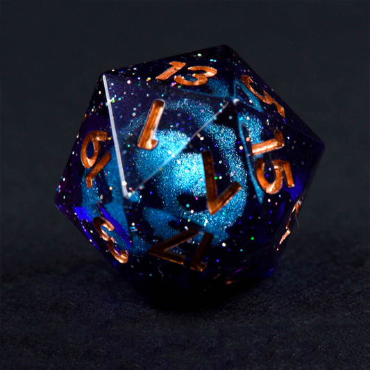 Handmade Spiral Galaxy Dice Set